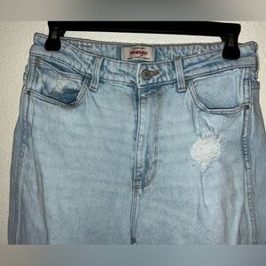 Wrangler Faded Blue Distressed Jeans